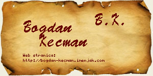 Bogdan Kecman vizit kartica